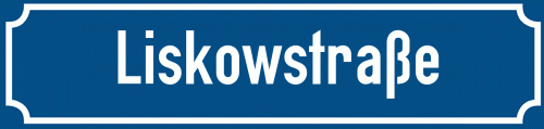 Straßenschild Liskowstraße