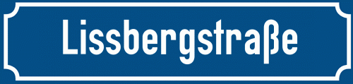 Straßenschild Lissbergstraße zum kostenlosen Download