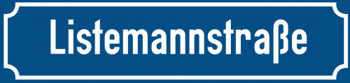 Straßenschild Listemannstraße