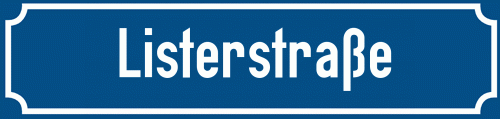 Straßenschild Listerstraße