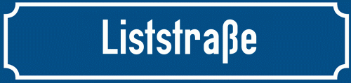Straßenschild Liststraße zum kostenlosen Download