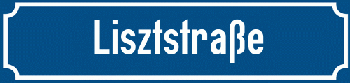 Straßenschild Lisztstraße zum kostenlosen Download