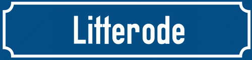 Straßenschild Litterode zum kostenlosen Download