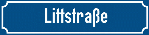 Straßenschild Littstraße