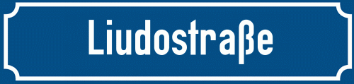 Straßenschild Liudostraße zum kostenlosen Download