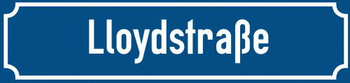 Straßenschild Lloydstraße zum kostenlosen Download