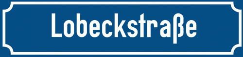 Straßenschild Lobeckstraße zum kostenlosen Download