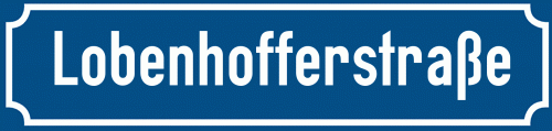 Straßenschild Lobenhofferstraße zum kostenlosen Download