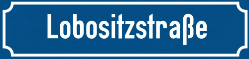 Straßenschild Lobositzstraße zum kostenlosen Download