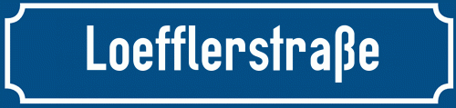 Straßenschild Loefflerstraße