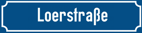 Straßenschild Loerstraße