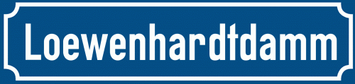 Straßenschild Loewenhardtdamm zum kostenlosen Download