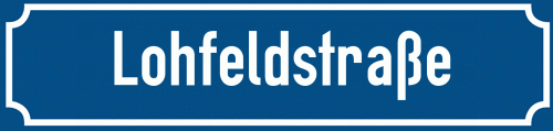 Straßenschild Lohfeldstraße zum kostenlosen Download