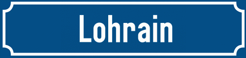 Straßenschild Lohrain zum kostenlosen Download