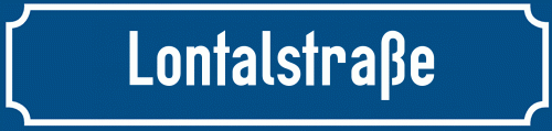 Straßenschild Lontalstraße zum kostenlosen Download