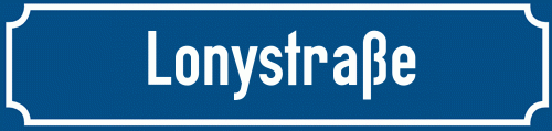 Straßenschild Lonystraße