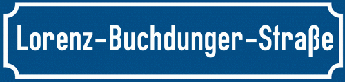 Straßenschild Lorenz-Buchdunger-Straße