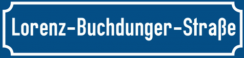 Straßenschild Lorenz-Buchdunger-Straße zum kostenlosen Download