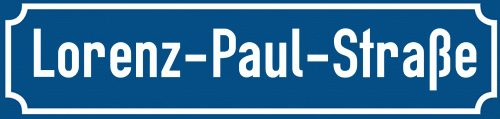 Straßenschild Lorenz-Paul-Straße zum kostenlosen Download