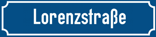 Straßenschild Lorenzstraße