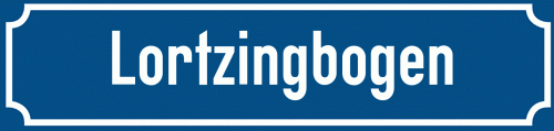 Straßenschild Lortzingbogen