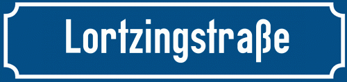Straßenschild Lortzingstraße zum kostenlosen Download