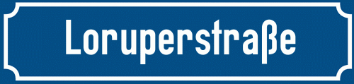 Straßenschild Loruperstraße zum kostenlosen Download