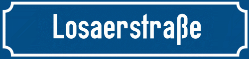 Straßenschild Losaerstraße