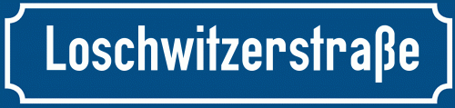 Straßenschild Loschwitzerstraße zum kostenlosen Download