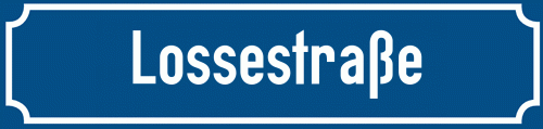 Straßenschild Lossestraße
