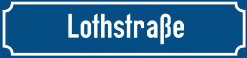 Straßenschild Lothstraße zum kostenlosen Download