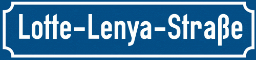 Straßenschild Lotte-Lenya-Straße