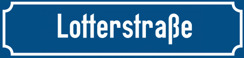 Straßenschild Lotterstraße