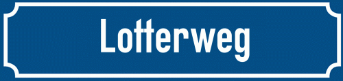 Straßenschild Lotterweg
