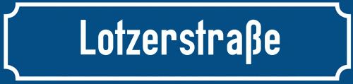 Straßenschild Lotzerstraße