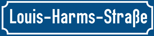 Straßenschild Louis-Harms-Straße