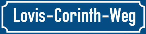 Straßenschild Lovis-Corinth-Weg zum kostenlosen Download
