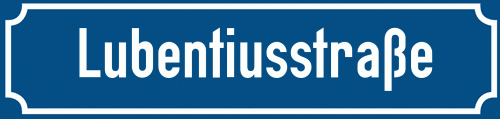 Straßenschild Lubentiusstraße