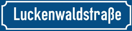Straßenschild Luckenwaldstraße zum kostenlosen Download