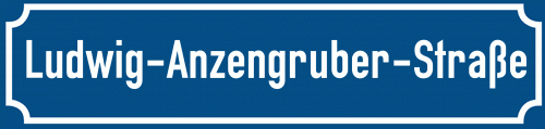 Straßenschild Ludwig-Anzengruber-Straße