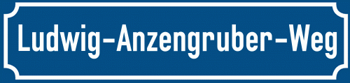 Straßenschild Ludwig-Anzengruber-Weg