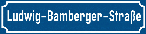 Straßenschild Ludwig-Bamberger-Straße