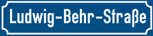 Straßenschild Ludwig-Behr-Straße zum kostenlosen Download