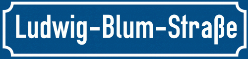 Straßenschild Ludwig-Blum-Straße
