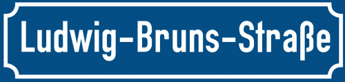 Straßenschild Ludwig-Bruns-Straße