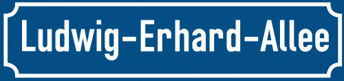 Straßenschild Ludwig-Erhard-Allee