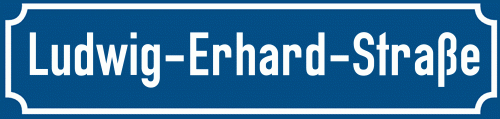 Straßenschild Ludwig-Erhard-Straße zum kostenlosen Download