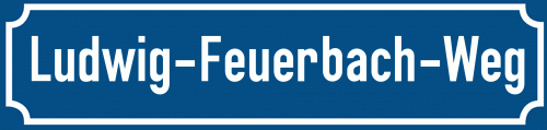 Straßenschild Ludwig-Feuerbach-Weg zum kostenlosen Download