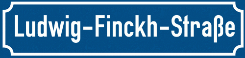 Straßenschild Ludwig-Finckh-Straße