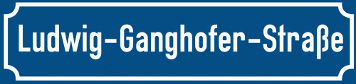 Straßenschild Ludwig-Ganghofer-Straße zum kostenlosen Download